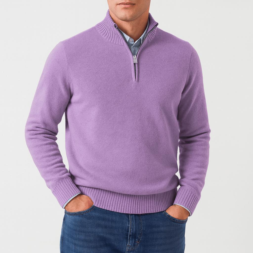 Helvano | Lockerer Herren-Strickpullover mit Reissverschluss