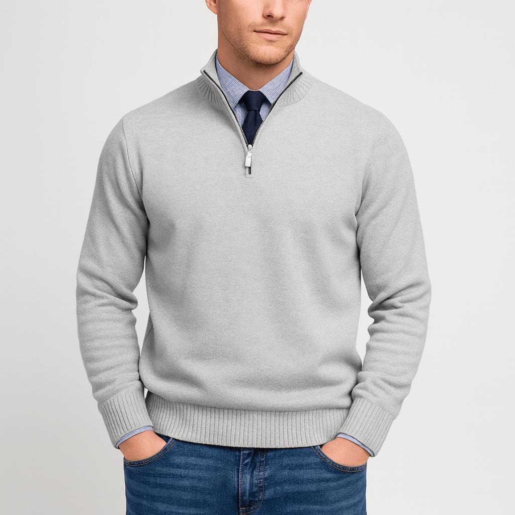 Helvano | Lockerer Herren-Strickpullover mit Reissverschluss