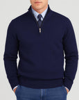 Helvano | Lockerer Herren-Strickpullover mit Reissverschluss