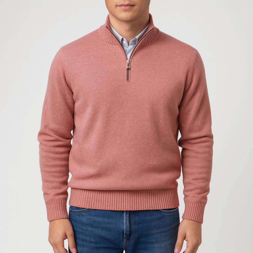 Helvano | Lockerer Herren-Strickpullover mit Reissverschluss