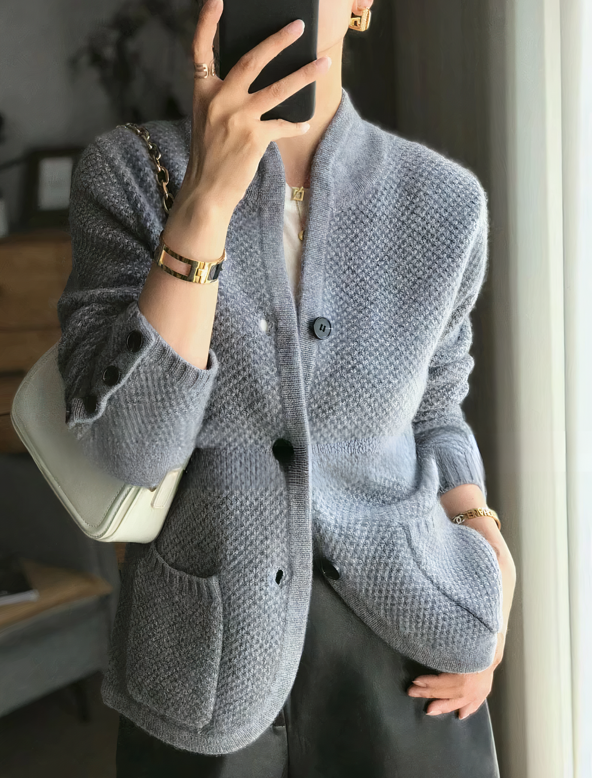Helvano | Strickjacke mit Knopfleiste für Damen