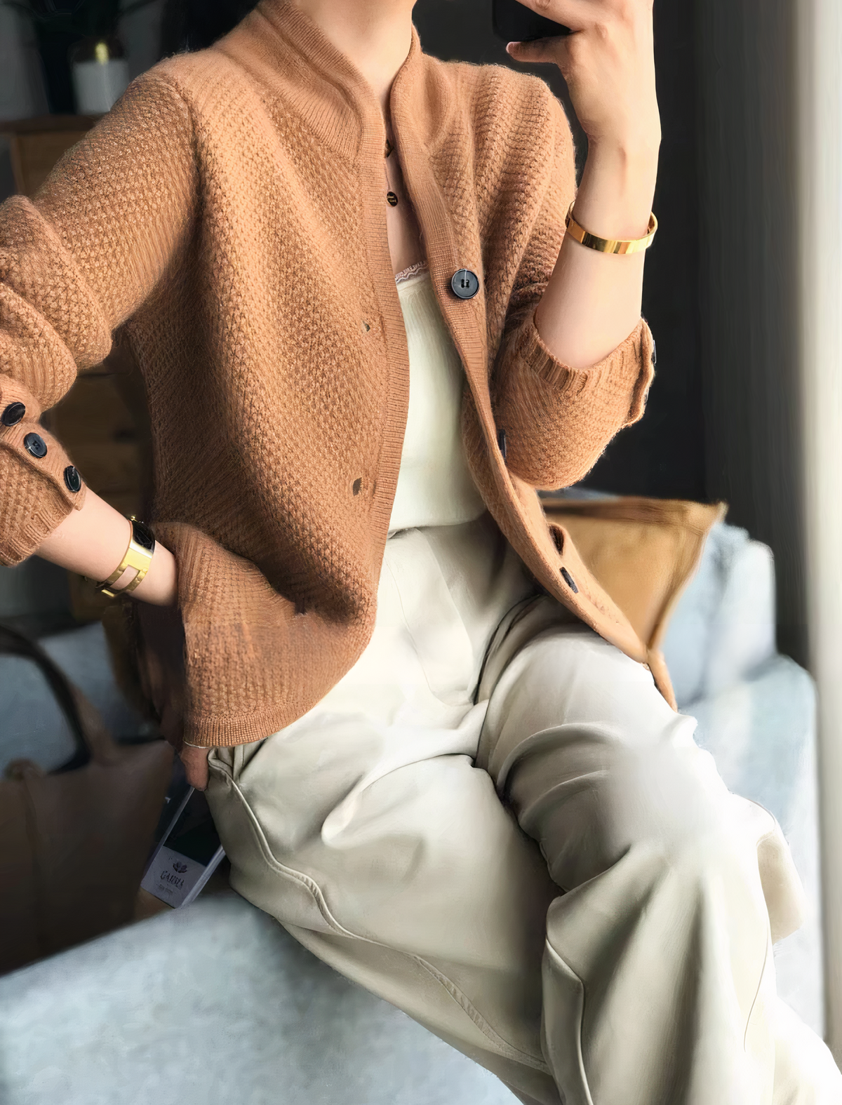 Helvano | Strickjacke mit Knopfleiste für Damen
