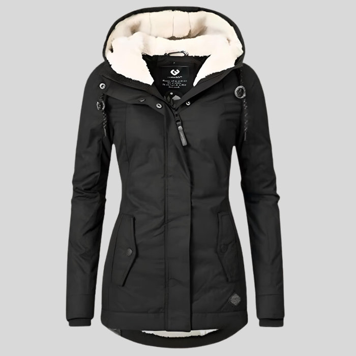 Helvano | Lange Winterjacke mit Kapuze für Damen