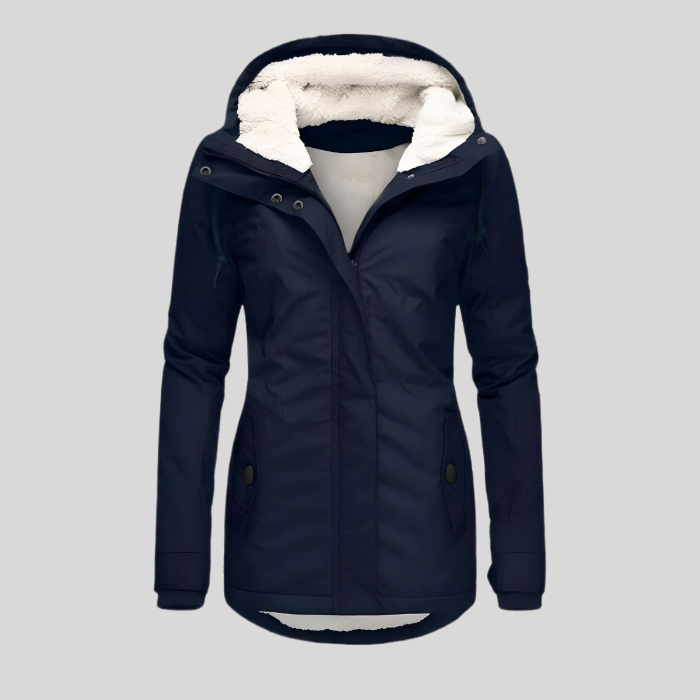 Helvano | Lange Winterjacke mit Kapuze für Damen