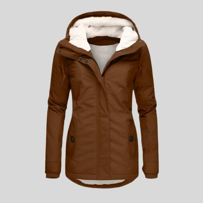 Helvano | Lange Winterjacke mit Kapuze für Damen