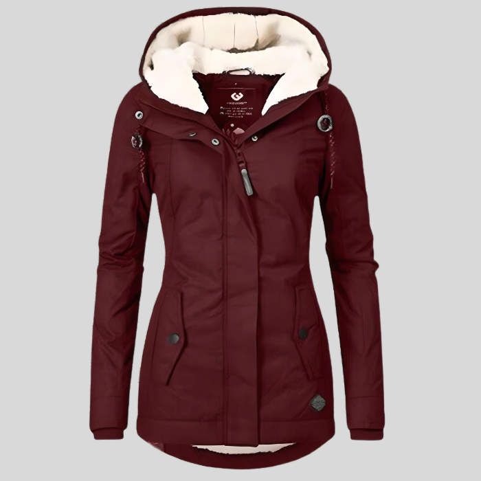 Helvano | Lange Winterjacke mit Kapuze für Damen