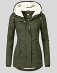 Helvano | Lange Winterjacke mit Kapuze für Damen