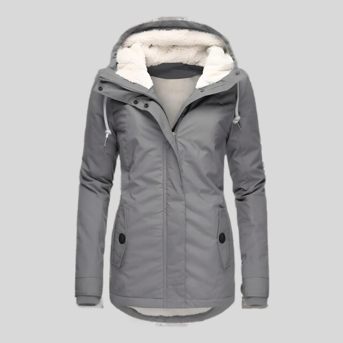 Helvano | Lange Winterjacke mit Kapuze für Damen