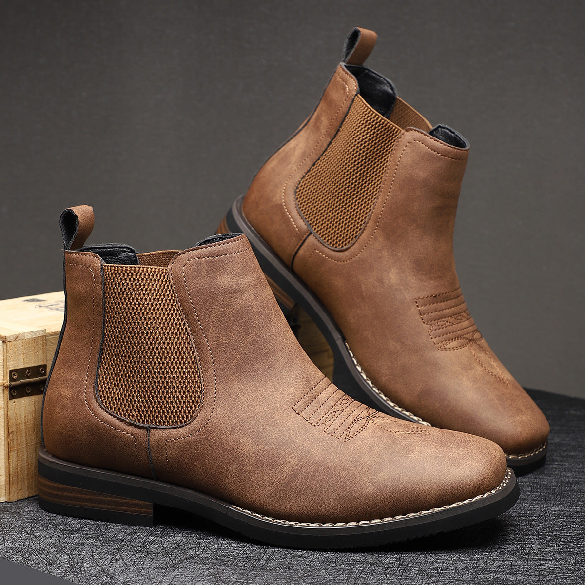 Helvano | Herren Chelsea-Stiefel zum Reinschlüpfen