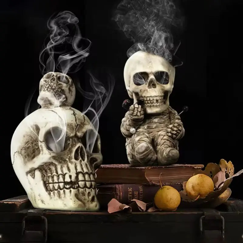 Helvano | Halloween Totenkopf-Deko-Set aus Resin