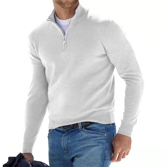 Helvano | Herren Troyer-Pullover mit kurzem Reissverschluss