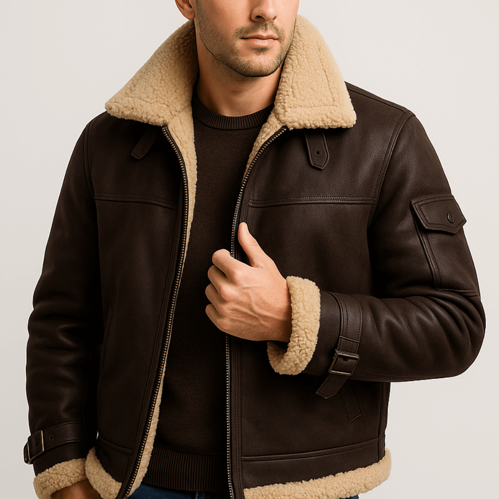Helvano | Lederjacke mit Taschen für Herren