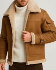 Helvano | Lederjacke mit Taschen für Herren