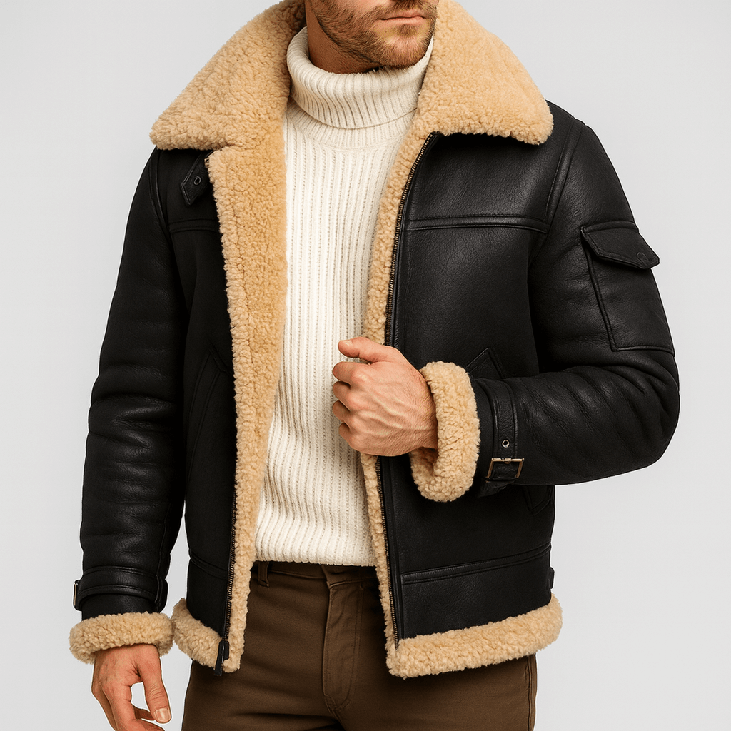 Helvano | Lederjacke mit Taschen für Herren