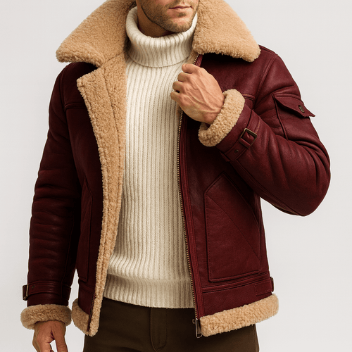 Helvano | Lederjacke mit Taschen für Herren