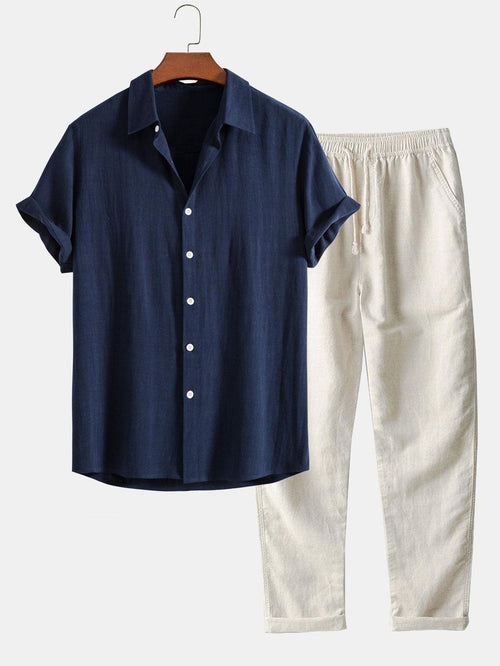 Helvano | Herren-Set mit Kurzarmhemd und Hose