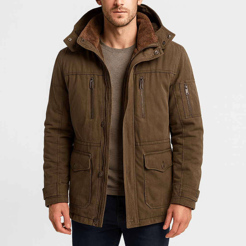 Helvano | Warme Winterjacke für Herren mit vielen Taschen