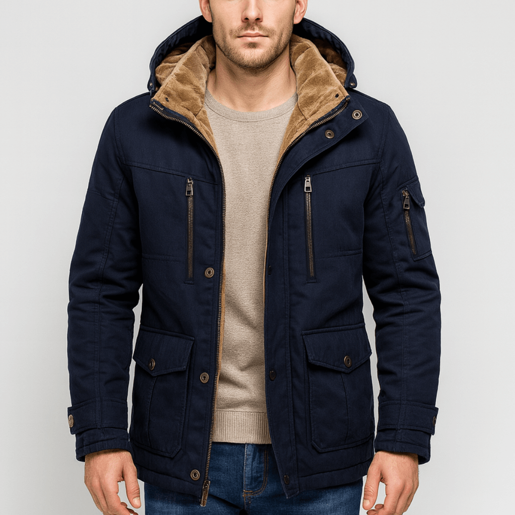 Helvano | Warme Winterjacke für Herren mit vielen Taschen