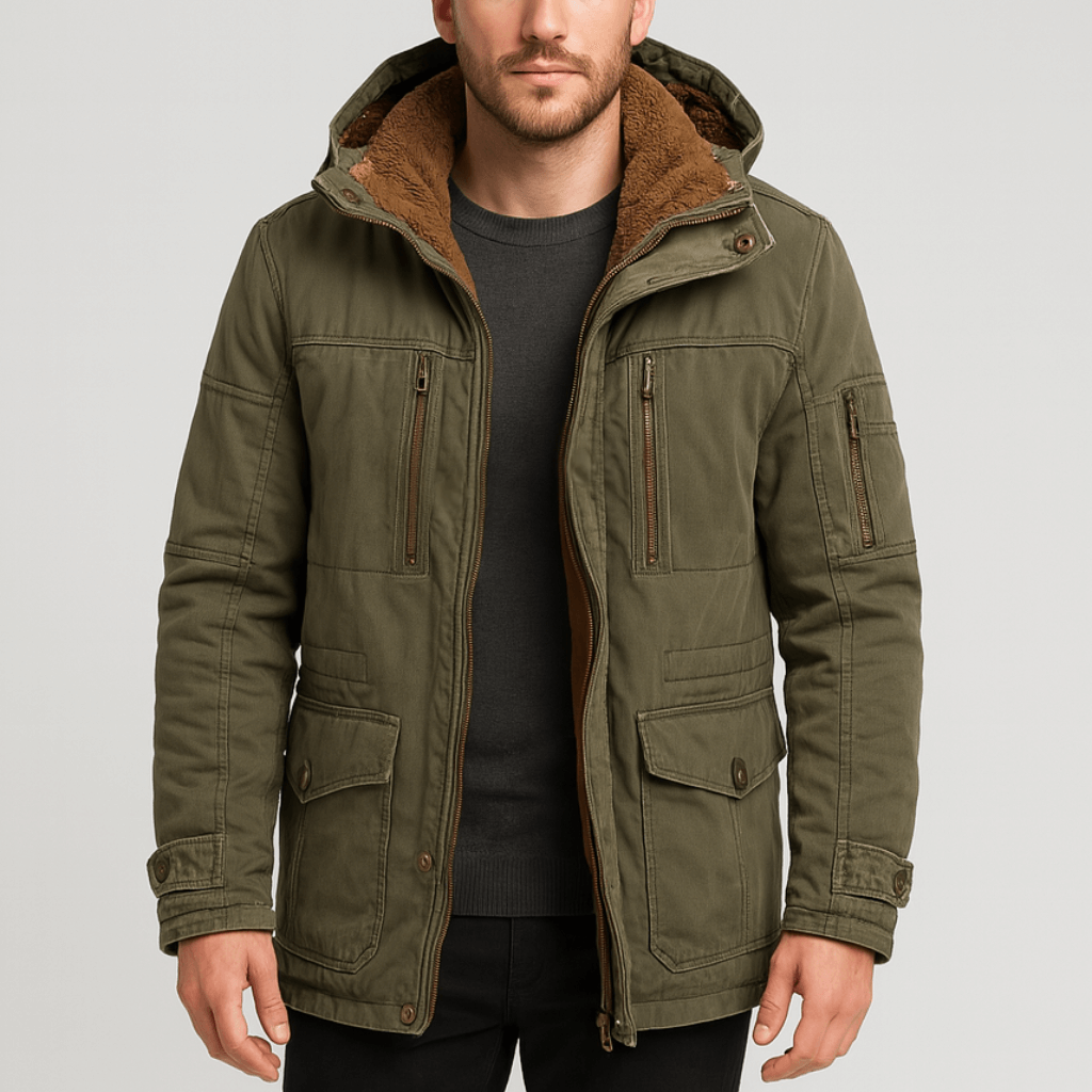 Helvano | Warme Winterjacke für Herren mit vielen Taschen