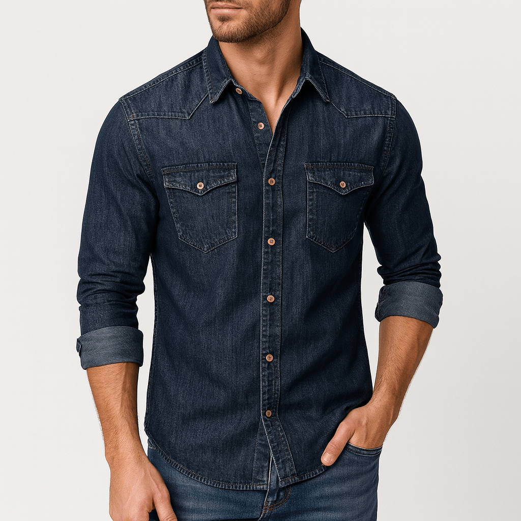 Helvano | Jeanshemd mit Kragen für Herren