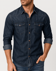 Helvano | Jeanshemd mit Kragen für Herren