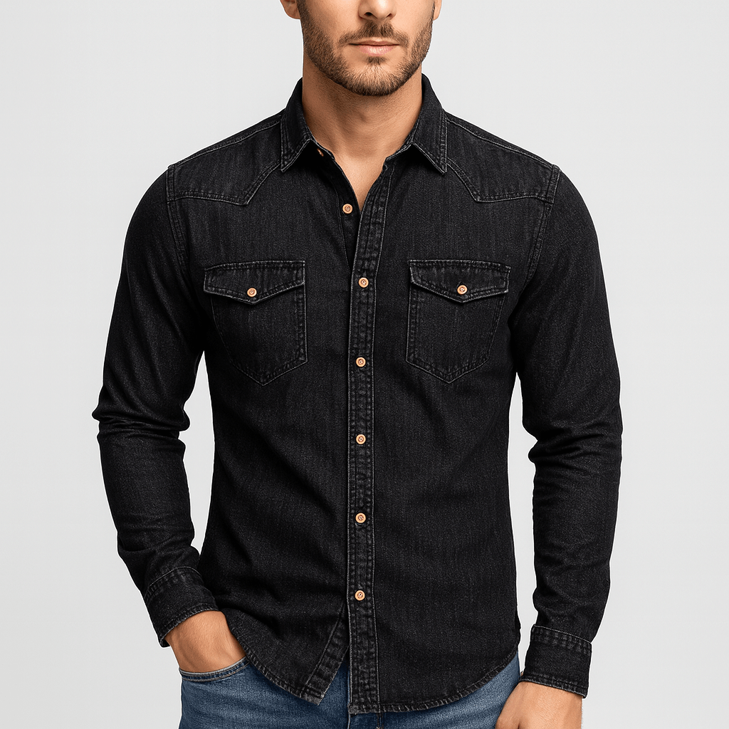 Helvano | Jeanshemd mit Kragen für Herren