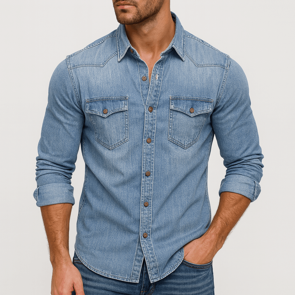Helvano | Jeanshemd mit Kragen für Herren