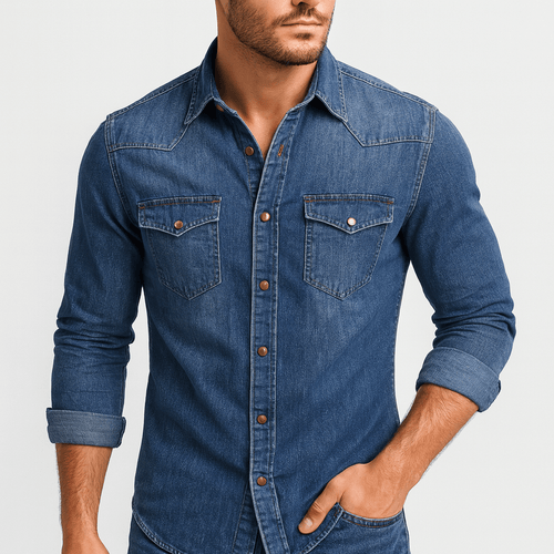 Helvano | Jeanshemd mit Kragen für Herren