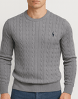 Helvano | Grobstrick-Pullover mit Zopfmuster für Herren