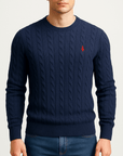 Helvano | Grobstrick-Pullover mit Zopfmuster für Herren