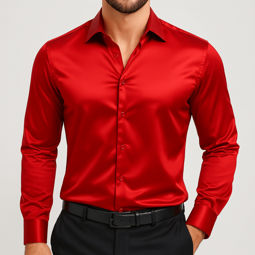Helvano | Slim-Fit Satinhemd für Herren