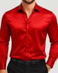 Helvano | Slim-Fit Satinhemd für Herren