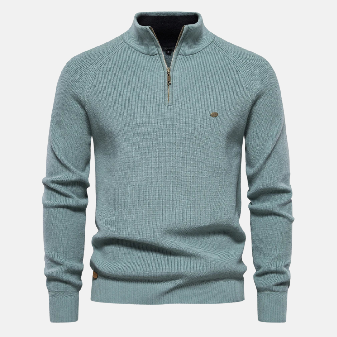 Helvano | Herren-Strickpullover mit Stehkragen