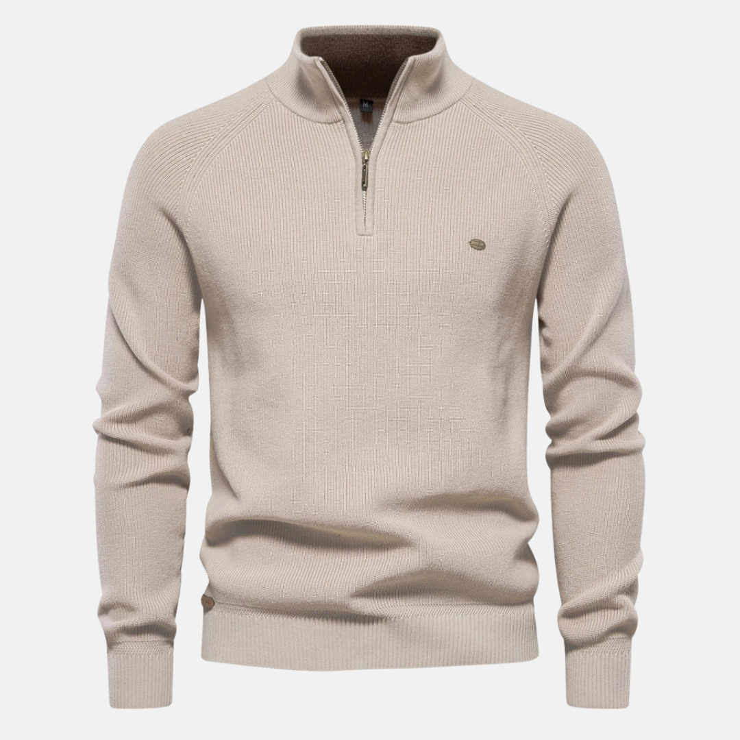 Helvano | Herren-Strickpullover mit Stehkragen