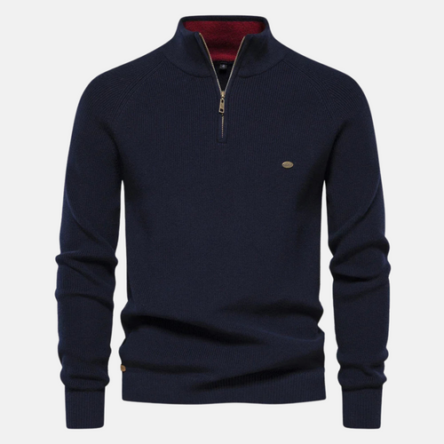 Helvano | Herren-Strickpullover mit Stehkragen