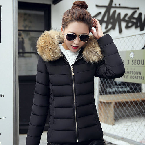 Helvano | Damen Winterjacke mit Kunstfellkragen