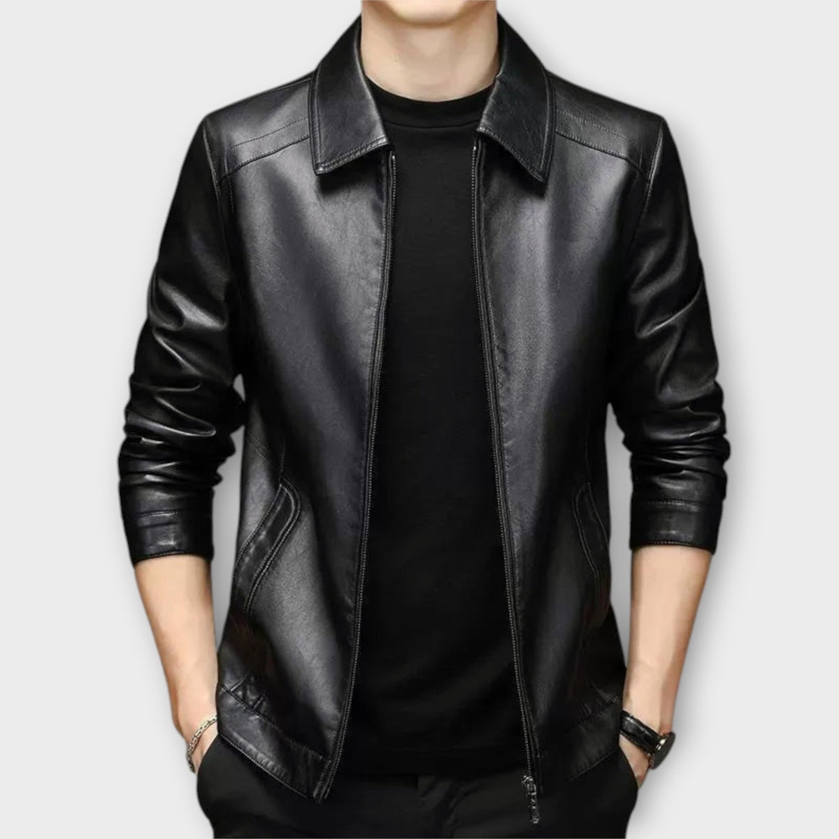 Helvano | Slim-Fit Lederjacke für Herren