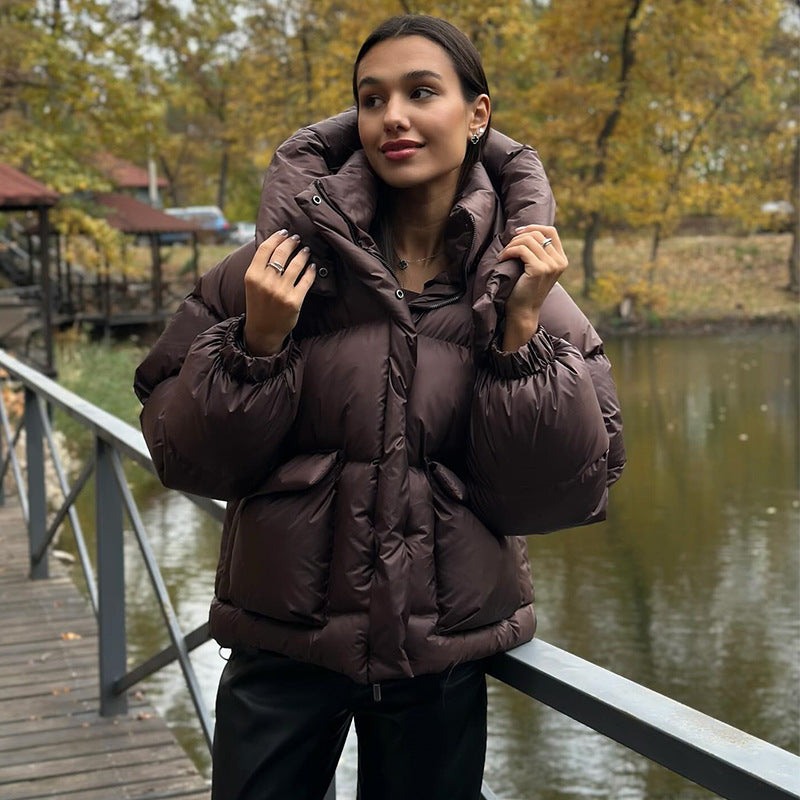 Helvano | Gesteppte Winterjacke mit Kapuze für Damen in Dunkelbraun