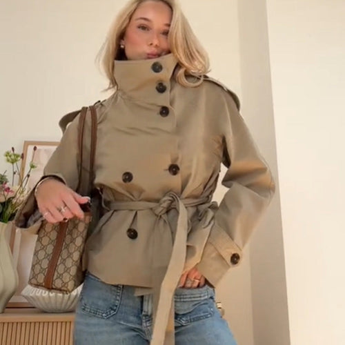Helvano | Taillierter Trenchcoat mit Taschen für Damen
