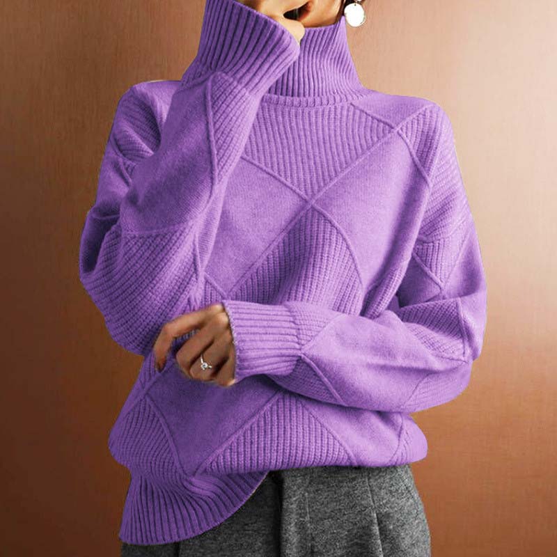 Helvano | Damen Strickpullover mit Stehkragen