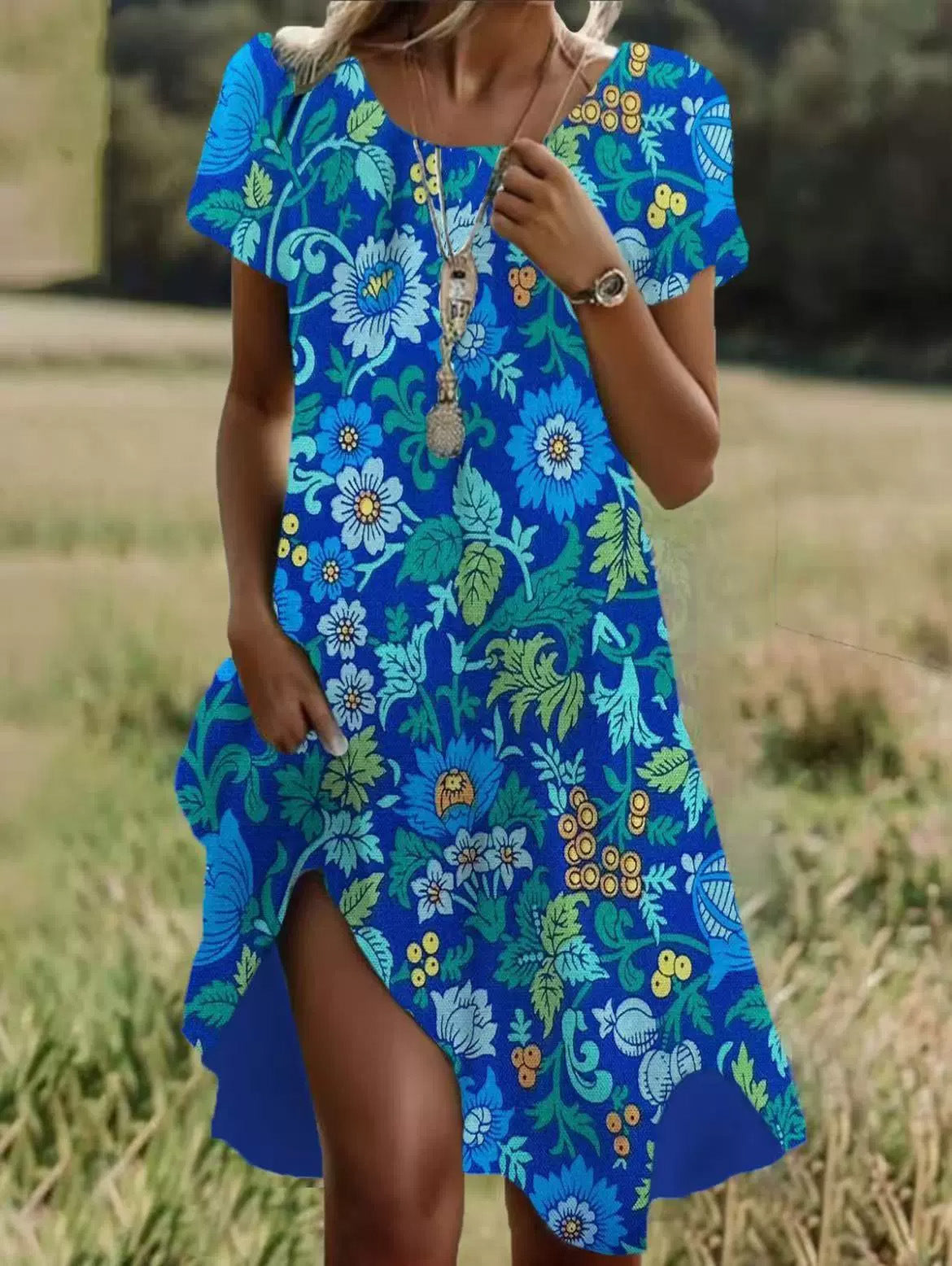 Helvano | Midikleid für Damen mit Blumenmuster