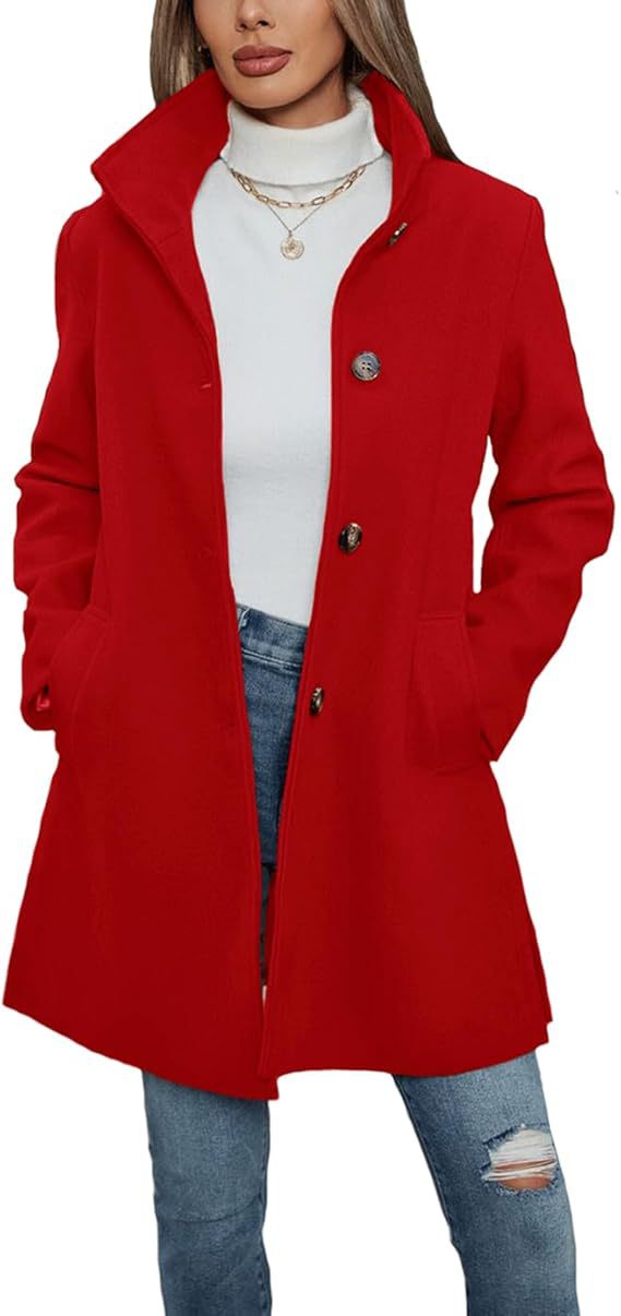 Helvano | Eleganter Wollmantel mit Stehkragen für Damen