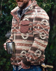 Helvano | Herren Fleece-Pullover mit Stehkragen und Karomuster