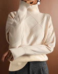 Helvano | Damen Strickpullover mit Stehkragen