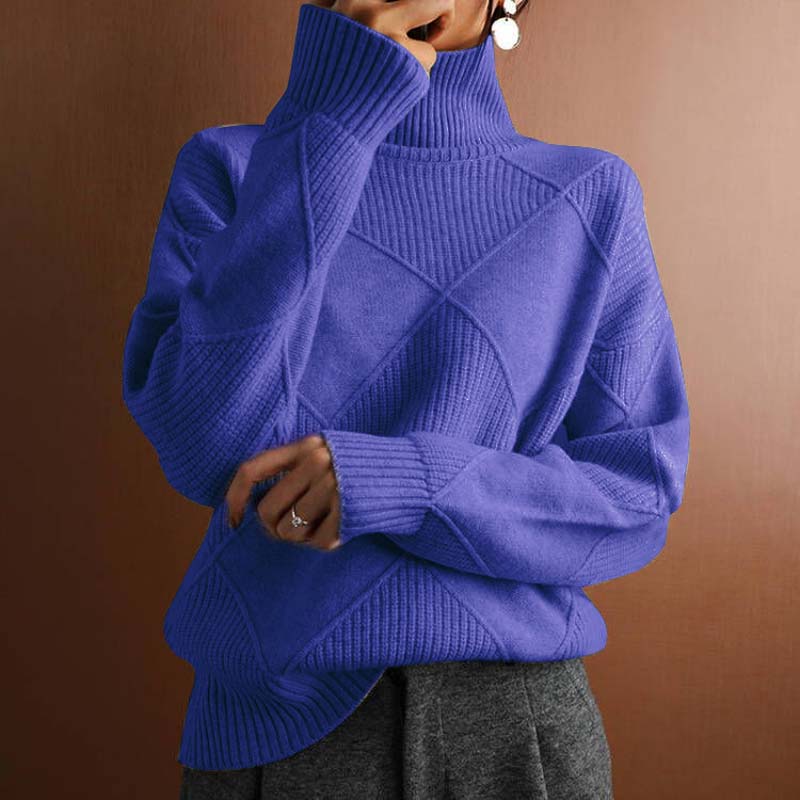 Helvano | Damen Strickpullover mit Stehkragen