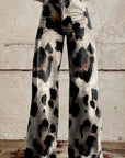 Helvano | Damenhose mit Animal-Print in Weiss