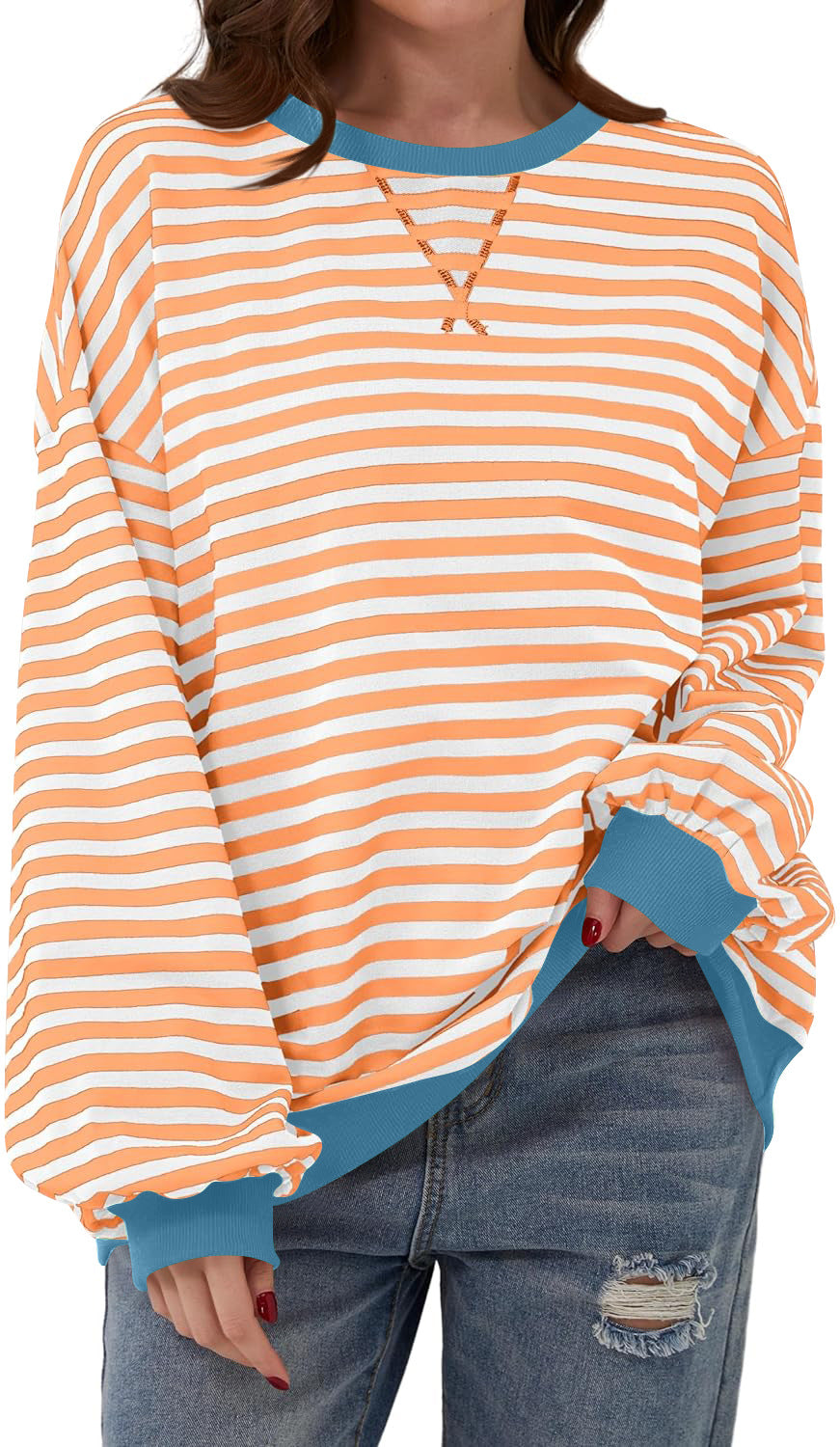 Helvano | Sweatshirt für Damen mit bunten Streifen