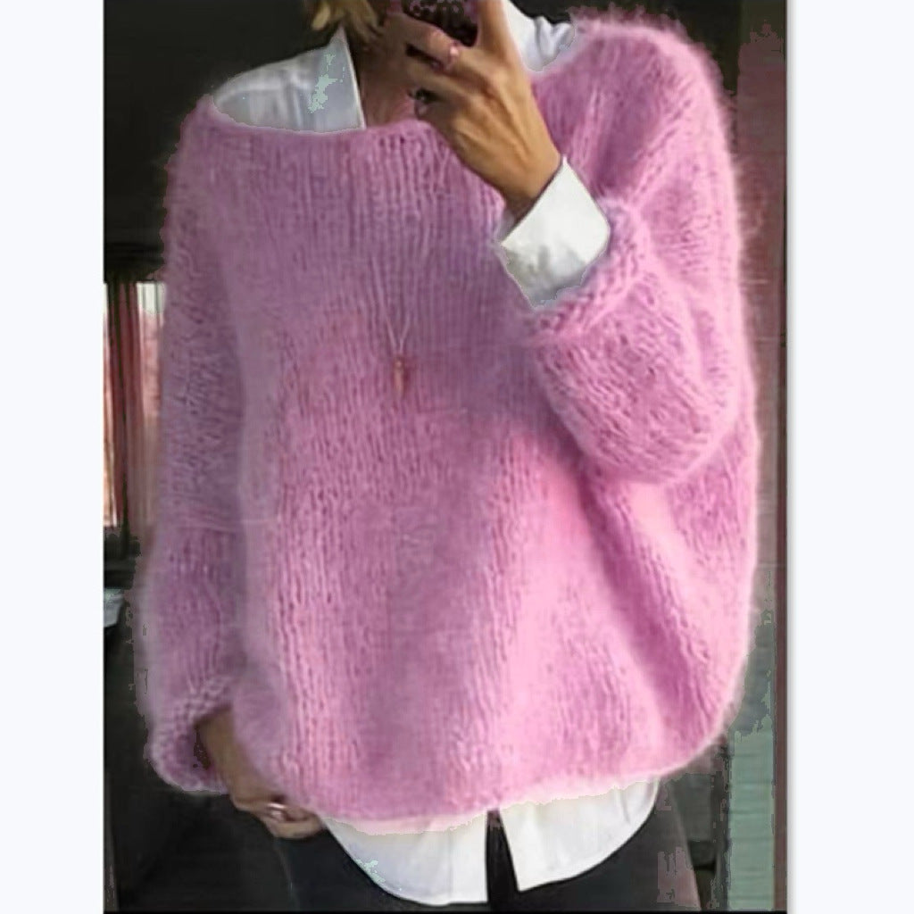 Helvano | Oversized Pullover mit U-Boot-Ausschnitt für Damen
