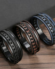 Helvano | Herren-Lederarmband in Schwarz