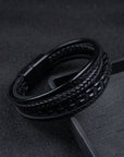 Helvano | Herren-Lederarmband in Schwarz